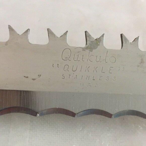 Vintage Quikut Quikkle Utility Bread Knife  9-1/2” Stainless Blade Fork Tip USA - Picture 4 of 8